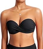 DOBREVA Damen Bikini Oberteil Halfter String Trägerloser Gepolsterte mit...