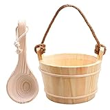 KAKUNM Sauna-Eimer und Schöpflöffel, 5 l, Sauna-Eimer, Finnisches...