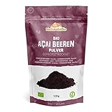 Acai Pulver Bio 100g - Gefriergetrocknet - Pure Organic Acai Berry Powder...