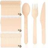 Heuchaey 300-teilig Besteck aus Holz, Eco Besteck, nachhaltig, 100...