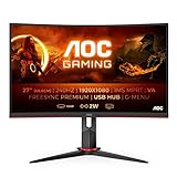 AOC Gaming C27G2ZU - 27 Zoll FHD Curved Monitor, 240 Hz, 0.5ms, FreeSync...
