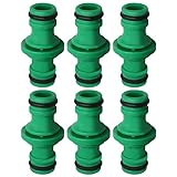 nuoshen 6 Stücke Doppel Stecker Schlauchverbinder, Grün Gartenschlauch...