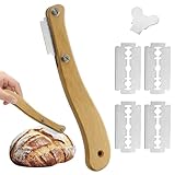 Brot Lahm, Edelstahl Holzgriff Brot Lahm Scoring Tool Set, Baguettemesser 1...