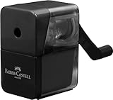 Faber-Castell 180984 - Anspitzer mit Kurbel, schwarz, Spitzmaschine mit...