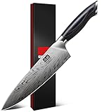 SHAN ZU Kochmesser aus Pulverstahl, Japanisches Küchenmesser, 20 cm...