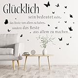 Wandtattoo Wohnzimmer Sprüch, Glücklich Inspirierende Wandsticker...