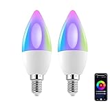 Lancoon 2 Pack LED Glühbirne E14 WiFi Smart Bulbs RGBCW 16 Million...