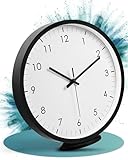 LATENO - Wanduhr Zum Aufstellen oder Aufhängen - Lautlos, Klassisch und...