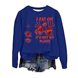 GFPGNDFHG Halloween Kostüm Sweatshirts I'm Fine Blood Bedrucktes...