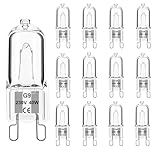 G9 Halogen Leuchtmittel 12 Stück, Halogenlampe 40 Watt 230V Warmweiß...