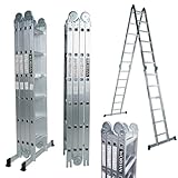 WORHAN MEHRZWECKLEITER ANLEGELEITER STEHLEITER 670cm AUS Aluminium Leiter...