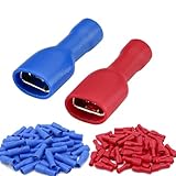 schnellkupplungsbuchse vinyl vollisoliert, 6.3 x 0.8mm Kabelschuh, Rot für...