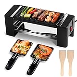 HengBO Raclette 2 Personen 350W - Raclette Grill Antihaft Beschichtung...