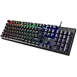 RisoPhy Mechanische Gaming-Tastatur, RGB 104 Tasten, ultraschlanke...