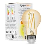 Amazon Basics A60 Smarte LED-Glühbirne mit Glühfaden, Einstellbare...