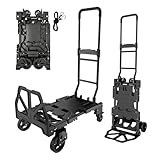 2-In-1 Sackkarre Klappbar und Transportwagen,Sackkarre mit Verstellbarer...