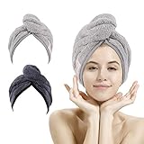 M-bestl 2 Pack Haartuch Turban, Mikrofaser-Haartrocknungshandtuch mit...