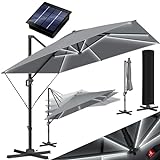 KESSER® Sonnenschirm LED Solar Ampelschirm SUN XL 300 x 300 cm Inkl....