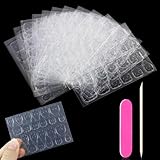 Qufiiry Doppelseitiger Nagelkleber Aufkleber Transparent Set, 11 Blatt/264...