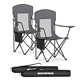 SONGMICS Campingstuhl 2er Set, Klappstuhl Outdoor, Angelstuhl, hohe...