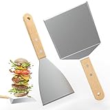 HAPPY FINDING Grillspachtel holzgriff Grillbestecksets Edelstahl Grill...