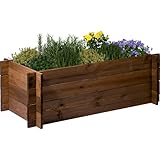dobar® Hochbeet Massivholz Stecksystem Gr. L stapelbar - Pflanzkasten...
