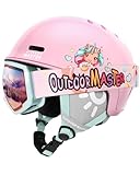 OutdoorMaster Kinder Skihelm & Skibrillenset, Snowboardhelm, Robuste...