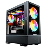 GameMachines Element, Schwarz, ATX PC Gaming Gehäuse, inklusive 3 A-RGB...