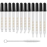 Tucnoeu 12pcs 1ml Pipetten Glas, Glaspipette Set mit Bürste, Pipette 1ml,...