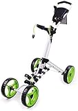 4 Räder Golf Trolley Trolley Faltbar Golf Push/Pull Cart mit Fußbremse...