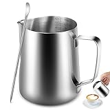 Anpro Milchkännchen, Milk Pitcher 350ml / 12 FL.oz. Milchkanne aus...