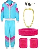 YADODO 90er 80er Jahre Outfit Herren Damen Trainingsanzug Jacke Hose Anzug...