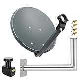 Premium X Satelliten-Komplettanlage 45cm Anthrazit Satellitenantenne...