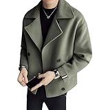 Herren-Mantel aus Wollmischgewebe, Revers, lässig, Business, einreihig,...