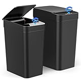 Dreamhigh 2er Set Mülleimer Mit Sensor, 15L & 12L Elektrischer Mülleimer...