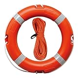 Klovoo Rettungsring mit Schwimmleine, Solas- und Med-zugelassen und...