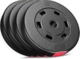 Hop-Sport Hantelscheiben-Set 5, 10, 20, 30 kg Kunststoff Gewichte 30 mm...