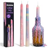 MIJOMA 2er-Set Farbige Tropfkerzen – Magische Stabkerzen, 26 x 2 cm,...