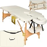 tectake® Massageliege klappbar mit 2 Zonen, Massagetisch tragbar mit 5cm...
