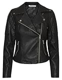 Noisy may Damen Kunstleder Jacke Biker Jacket Übergangsjacke Langarm...