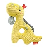 Fehn Baby Ring Greifling Dino - Motorikspielzeug mit Rassel - Kuscheltier...