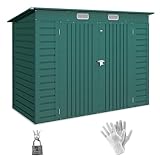 Outsunny Metall Gerätehaus 4,1 m² 249x121x183cm Gartenhaus mit...