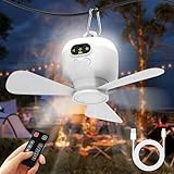 RIRIDAMAI Deckenventilator mit Beleuchtung Camping, Aufladbar...