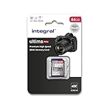 Integral 64 GB SD-Karte 4K Ultra-HD-Video High Speed SDXC V30 UHS-I U3...