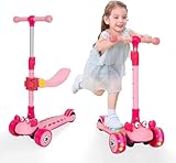 Kinder Roller Scooter mit Abnehmbarem Sitz, 3 Leichten Rädern,...