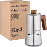 Cosumy Espressokocher Induktion für alle Herdarten geeignet 4 Tassen -...