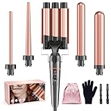 Lockenstäbe 3 Fässer für Große-BESTOPE PRO Lockenstab set 5 in 1 Locken...