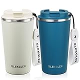 500ml Isolierter Reise-Kaffeebecher mit Deckel 2er-Pack Thermos-Trinkdeckel...