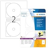 HERMA 8624 CD DVD Etiketten inkl. Zentrierhilfe blickdicht, 10 Blatt, Ø...