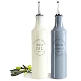 com-four® 2-teiliges Flaschen-Set für Öl und Essig - farbige...